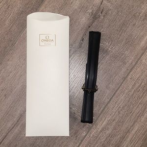 Omega Watch Strap 20MM Black Rubber Deployant Strap with clasp